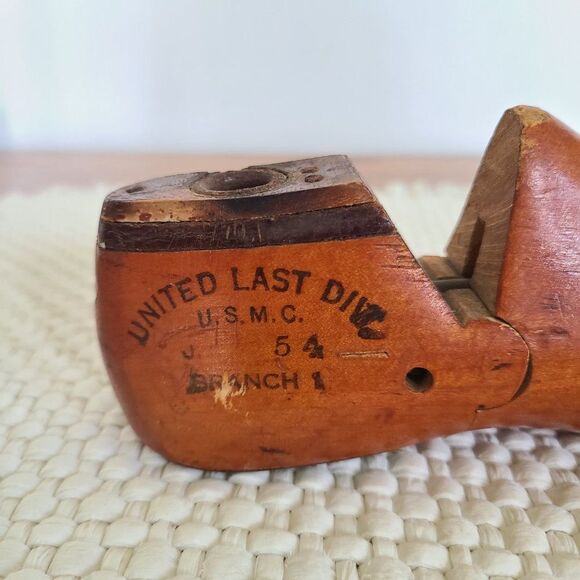 Vintage Child's 1954 Wooden Shoe Form 11.5B Junior Shoemaker Mold USMC Primitive - Picture 3 of 15